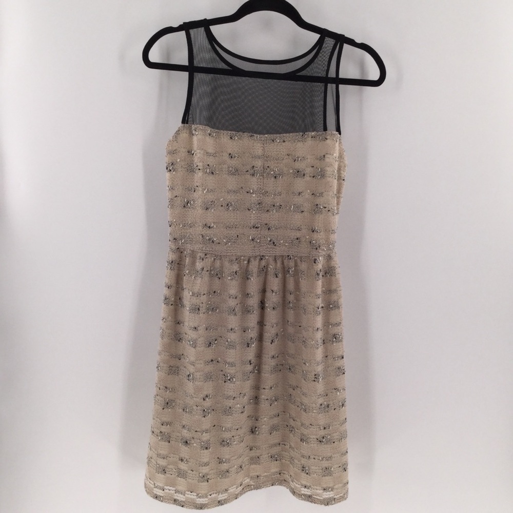 Bar lll Front‎ row black mesh top, stitched dress